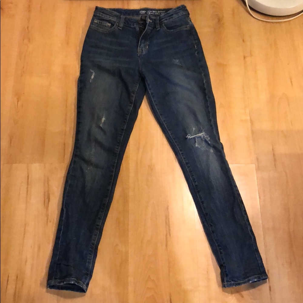 Gap High Rise Distressed Jeans